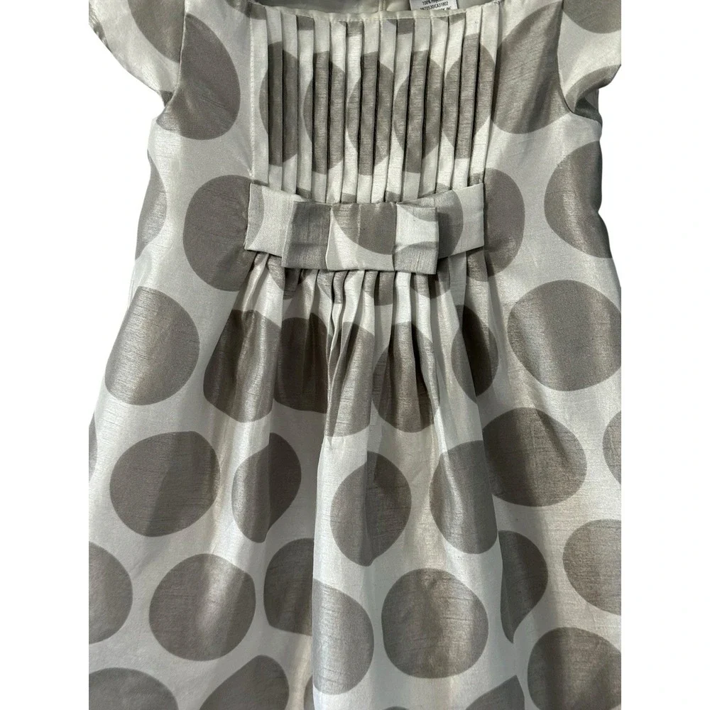 Gymboree Gray‎ Pewter Holiday Gems Pin Tucked Polka Dot Dress Size 2T